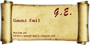 Gausz Emil névjegykártya